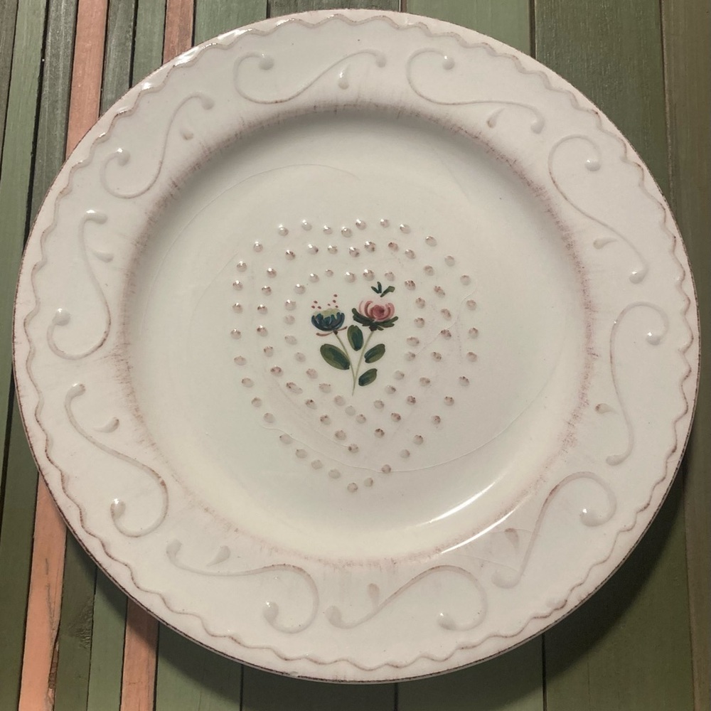 Vintage Ceramiche Toscane Hand-Painted Raised Heart Plate 9”